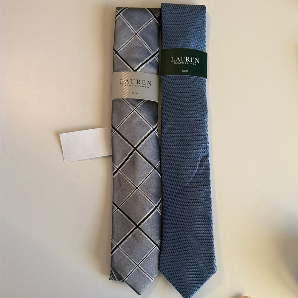 Ralph Lauren Men's Gray and Blue Tie‎ Set